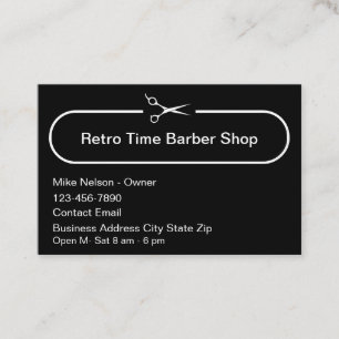 Simple Modern Barber Shop Business Cards 