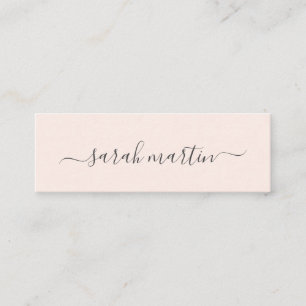 Simple Modern Beauty Salon Blush Pink Elegant Mini Business Card
