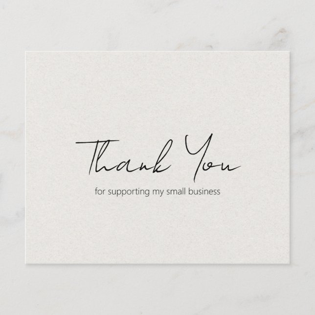 Simple Modern Beige Budget Business Thank You Card (Front)