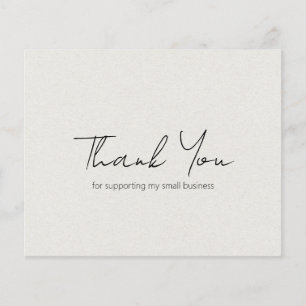 Simple Modern Beige Budget Business Thank You Card