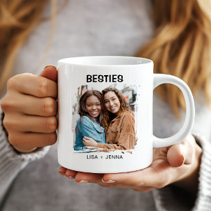 Simple Modern Besties Best Friends Photo  Coffee Mug