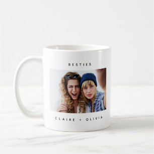 Simple Modern Besties Photo Coffee Mug