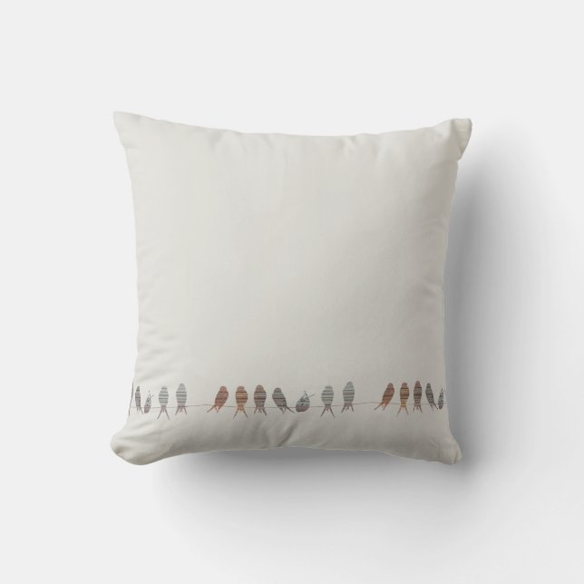 Simple Modern Birds On A Wire Cushion (Front)