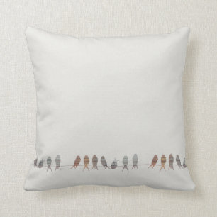 Simple Modern Birds On A Wire Cushion
