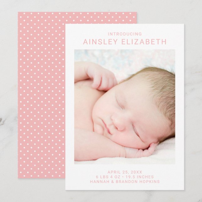Simple Modern Birth Announcement (Front/Back)