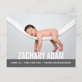 SIMPLE Modern Birth Announcement Postcard