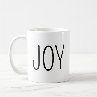 Simple & Modern Black and White Christmas Mug Joy