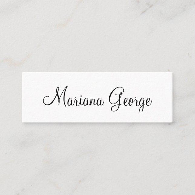 Simple Modern Black and White Elegant Mini Business Card (Front)