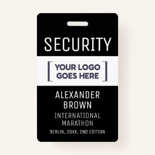 Simple Modern Black And White Event Logo Security ID Badge