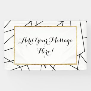 Simple Modern Black and White Geometric Pattern Banner