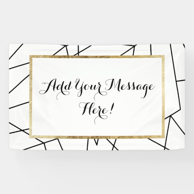 Simple Modern Black and White Geometric Pattern Banner (Horizontal)