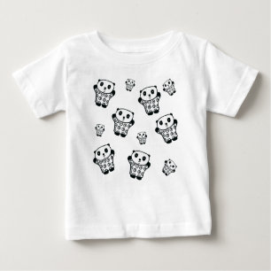 Simple Modern Black And White Panda Bear Baby T-Shirt