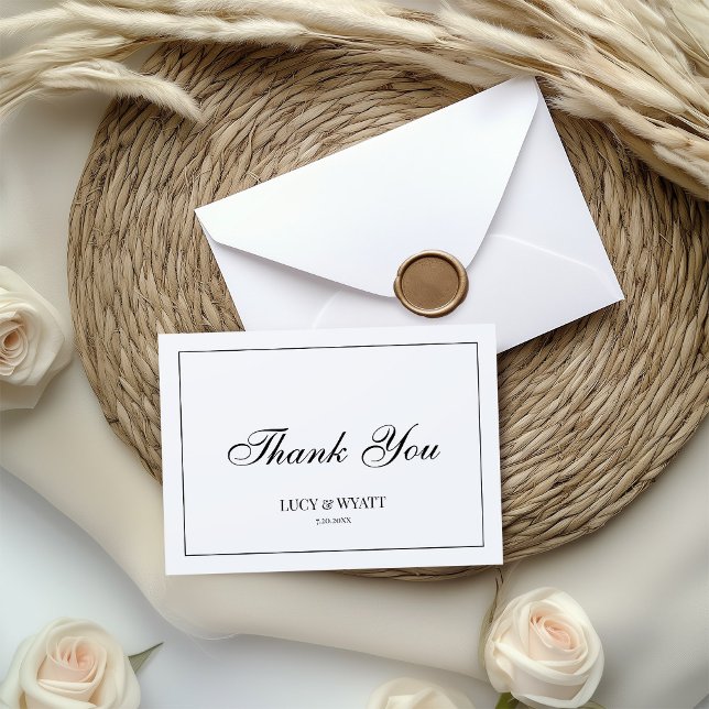 Simple Modern Black and White  Thank You Card (Creator Uploaded)