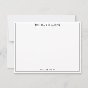 Simple Modern Black and White Thin Border Classic Card