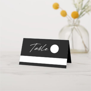 Simple Modern Black and White Wedding  Place Card