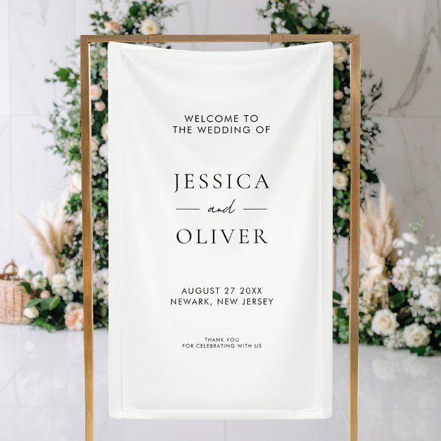 Simple Modern Black and White Wedding Welcome Banner (Creator Uploaded)