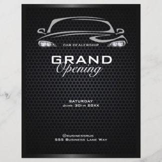 Simple modern black car dealership grand opening  flyer
