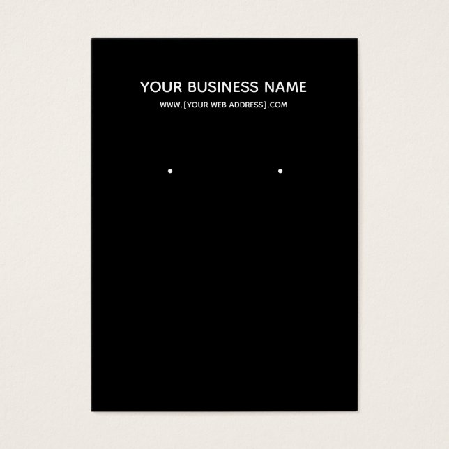 Simple Modern Black Custom Earring Business Card (Front)