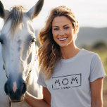 Simple Modern Black Frame-Mum Est. 2024 T-Shirt<br><div class="desc">Simple modern geometric black frame with mum and est. 2024 customisable black text.</div>