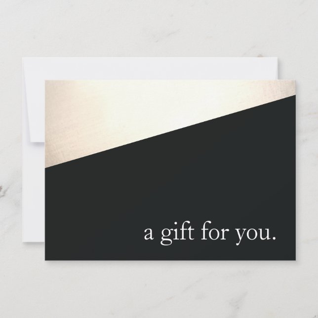 Simple Modern Black Gold Holiday Gift Certificate (Front)