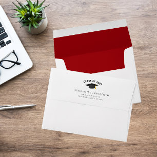 Simple Modern Black Graduation Cap 2025 Custom Envelope