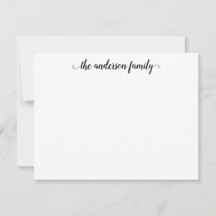 Simple Modern Black Grey Calligraphy Script Family Card