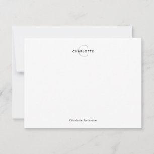 Simple Modern Black Grey Typography Monogram Card
