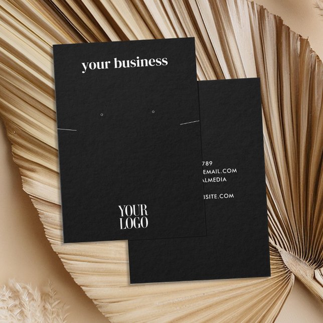 Simple Modern Black Jewellery Earring Display Card (Creator Uploaded)