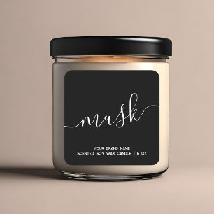 Simple modern black minimal candle label