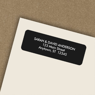 Simple Modern Black Noir Return Address Label