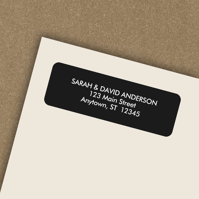 Simple Modern Black Noir Return Address Label (Creator Uploaded)