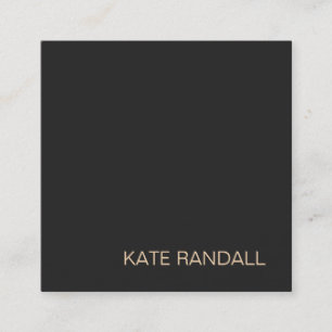 Simple Modern Black Professional Gold Backside Square Business Card