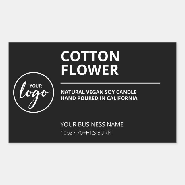 Simple Modern Black Soy Candle Labels (Front)