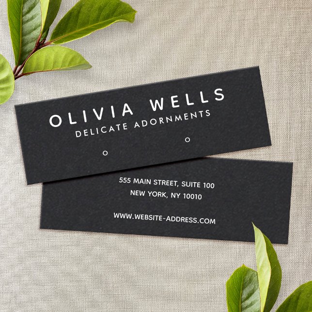 Simple Modern Black  Stud Earring Display Mini  Mini Business Card (Creator Uploaded)