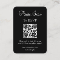 Simple Modern Black Wedding Scan QR Code