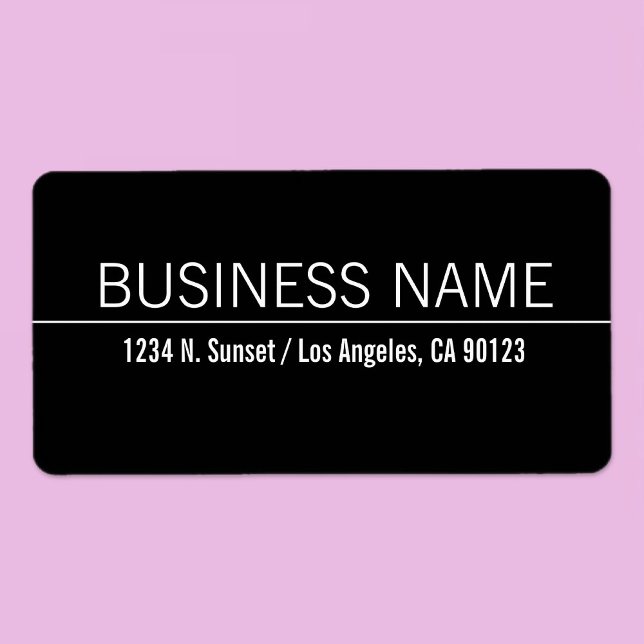 Simple Modern Black White Business Return Address Label (Creator Uploaded)