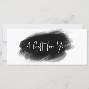 Simple Modern Black White Certificate Gift Card
