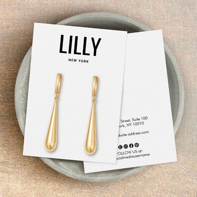 Simple Modern Black White Earring Display Card (Creator Uploaded)