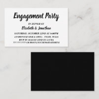 Simple/Modern Black/White Engagement Party Ticket 