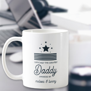 Simple Modern Black White Greatest Dad Coffee Mug