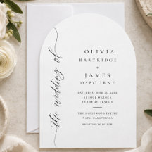 Simple Modern Black White Minimal Elegant Wedding