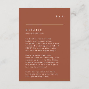 Simple Modern Black White Monogram Details RSVP Card