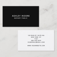 Simple Modern Black & White Notary Public