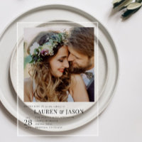 Simple Modern Black & White Photo Wedding