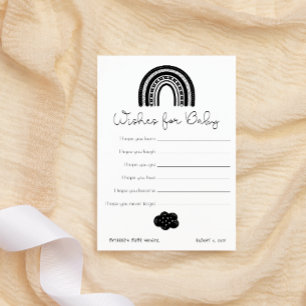 Simple Modern Black White Rainbow Wishes for Baby Card