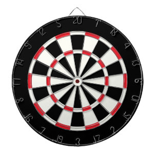 Simple Modern Black White Red Dartboard