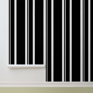 Simple Modern Black White Stripes  Wallpaper