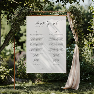 Simple Modern Black & White Wedding Seating Chart