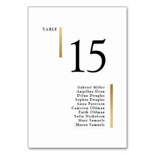 Simple modern Black white Wedding Table Number