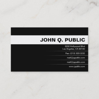 Simple Modern Black with White Business Card